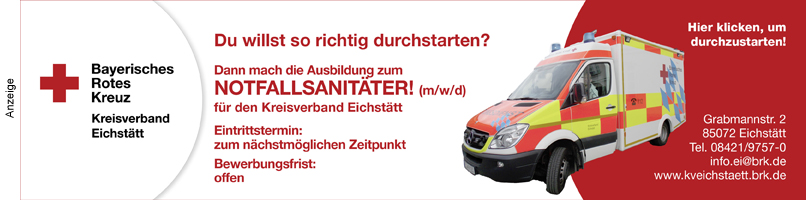 BRK Eichstätt sucht Auszubildende zum Notfallsanitäter